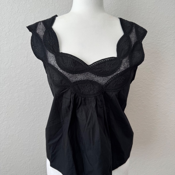 NWT J. Crew Swingy Lace Top Black Blouse Women's Size XL - Picture 3 of 9